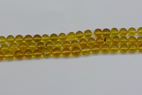 CAR564 15.5 inches 9mm - 10mm round natural amber beads wholesale