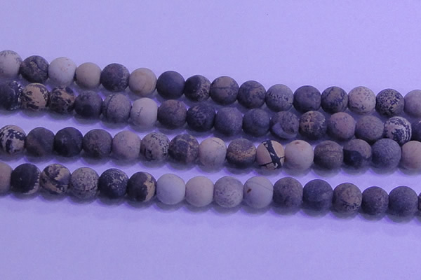 CAR66 15.5 inches 16mm round matte yellow artistic jasper beads