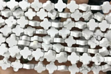 CARV19 15 inches 8mm carved flower white howlite beads