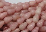 CAS12 15.5 inches 6*10mm teardrop pink angel skin gemstone beads