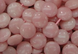 CAS16 15.5 inches 12mm flat round pink angel skin gemstone beads