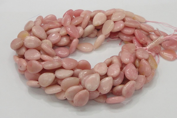 CAS26 15.5 inches 12*18mm flat teardrop pink angel skin gemstone beads