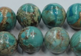 CAT03 15.5 inches 18mm round natural aqua terra jasper beads