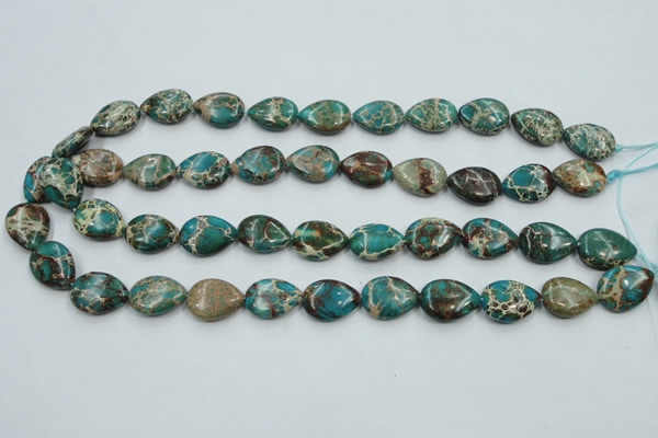 CAT11 15.5 inches 13*18mm flat teardrop natural aqua terra jasper beads