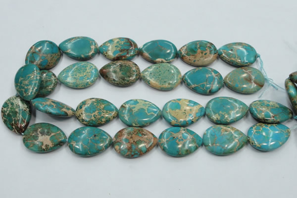 CAT14 15.5 inches 22*30mm flat teardrop natural aqua terra jasper beads