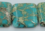 CAT19 15.5 inches 30*30mm square natural aqua terra jasper beads