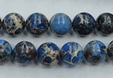 CAT212 15.5 inches 10mm round dyed natural aqua terra jasper beads