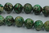 CAT221 15.5 inches 14mm round dyed natural aqua terra jasper beads