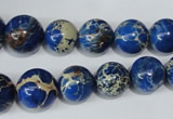 CAT300 15.5 inches 8mm - 18mm round dyed aqua terra jasper beads