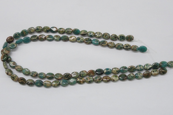 CAT5010 15.5 inches 8*10mm oval natural aqua terra jasper beads