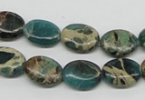 CAT5011 15.5 inches 10*14mm oval natural aqua terra jasper beads