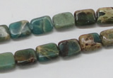 CAT5014 15.5 inches 8*10mm rectangle natural aqua terra jasper beads