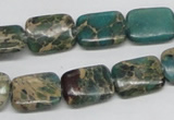 CAT5015 15.5 inches 12*16mm rectangle natural aqua terra jasper beads