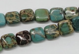 CAT5018 15.5 inches 10*10mm square natural aqua terra jasper beads