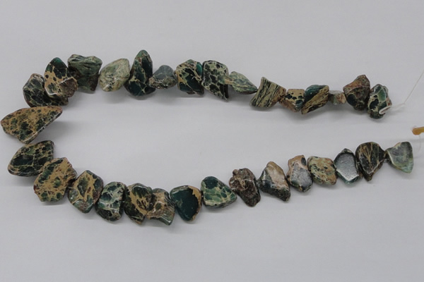 CAT5020 15.5 inches 15*12mm nuggets natural aqua terra jasper chip beads