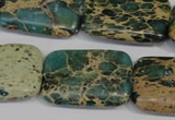 CAT5028 15.5 inches 20*30mm rectangle natural aqua terra jasper beads