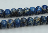 CAT52 15.5 inches 8*10mm rondelle dyed natural aqua terra jasper beads