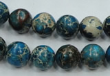 CAT62 15.5 inches 12mm round dyed natural aqua terra jasper beads