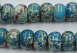 CAT63 15.5 inches 10*14mm rondelle dyed natural aqua terra jasper beads