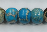 CAT64 15.5 inches 15*18mm rondelle dyed natural aqua terra jasper beads