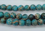 CAT75 15.5 inches 8mm round dyed natural aqua terra jasper beads