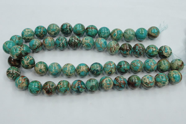 CAT77 15.5 inches 14mm round dyed natural aqua terra jasper beads