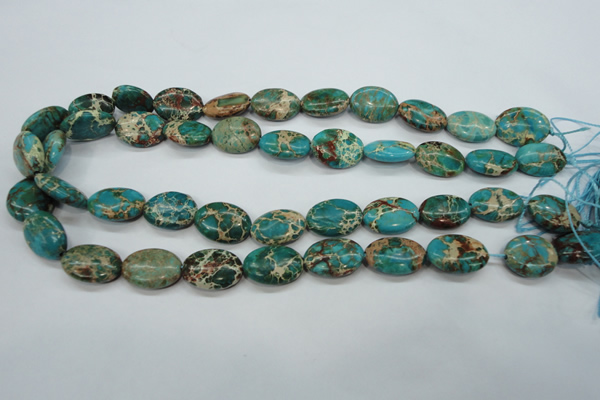 CAT98 15.5 inches 13*18mm oval dyed natural aqua terra jasper beads