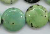 CAU203 15.5 inches 25mm flat round Australia chrysoprase beads