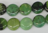 CAU38 15.5 inches 14mm flat round australia chrysoprase beads wholesale