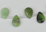 CAU42 10*14mm top-drilled flat teardrop australia chrysoprase beads