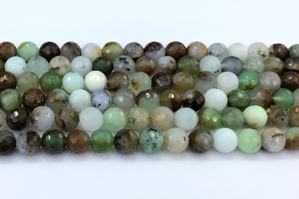 CAU561 15 inches 8mm faceted round Australia chrysoprase beads