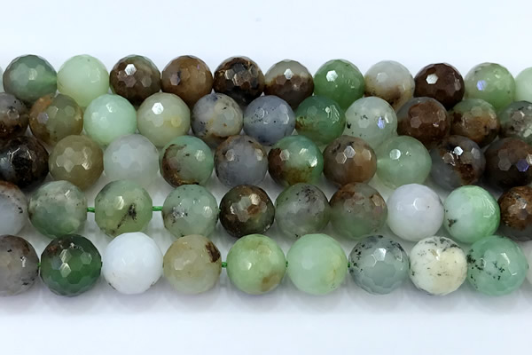 CAU562 15 inches 10mm faceted round Australia chrysoprase beads