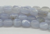 CBC05 15.5 inches 7*10mm nugget blue chalcedony beads wholesale