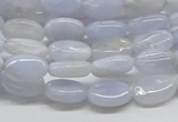 CBC08 15.5 inches 8*12mm oval blue chalcedony beads wholesale