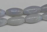 CBC25 15.5 inches 10*20mm rice blue chalcedony beads wholesale