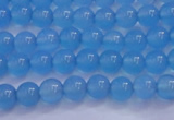 CBC251 15.5 inches 6mm A grade round ocean blue chalcedony beads