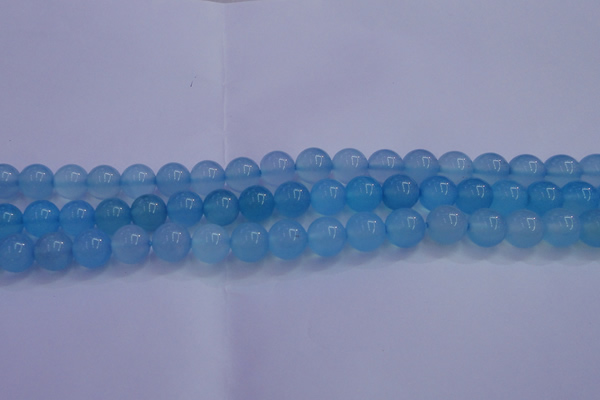 CBC254 15.5 inches 12mm A grade round ocean blue chalcedony beads