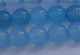 CBC264 15.5 inches 12mm AA grade round ocean blue chalcedony beads