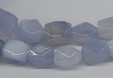 CBC28 15.5 inches 8*12mm – 10*14mm nuggets blue chalcedony beads