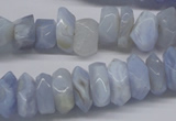 CBC32 15.5 inches 6*13mm faceted nuggets blue chalcedony beads