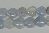 CBC34 15.5 inches 12*12mm heart blue chalcedony beads wholesale