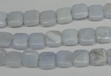 CBC36 15.5 inches 8*8mm square blue chalcedony beads wholesale