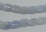 CBC38 15.5 inches 8*10mm rectangle blue chalcedony beads wholesale