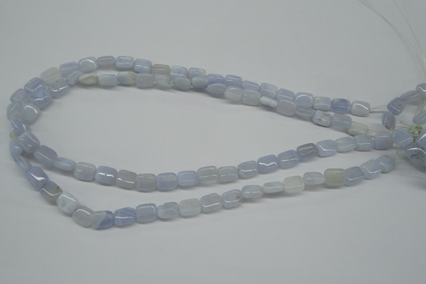 CBC38 15.5 inches 8*10mm rectangle blue chalcedony beads wholesale