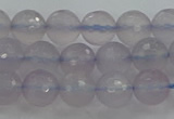 CBC436 15.5 inches 8mm faceted round purple chalcedony beads