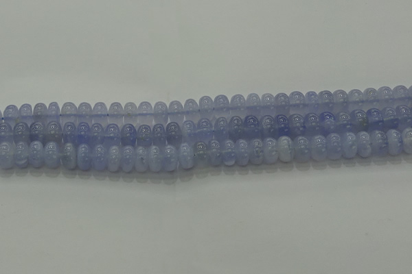 CBC442 15.5 inches 6*10mm rondelle blue chalcedony beads