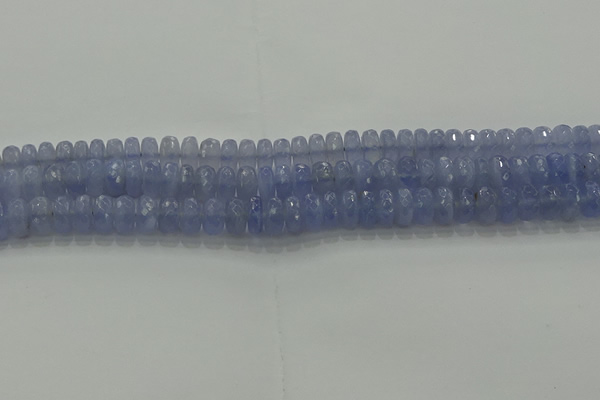 CBC447 15.5 inches 6*10mm faceted rondelle blue chalcedony beads