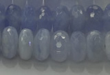 CBC448 15.5 inches 7*12mm faceted rondelle blue chalcedony beads