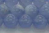 CBC454 15.5 inches 12mm round blue chalcedony beads wholesale