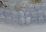 CBC460 15.5 inches 4mm round blue chalcedony gemstone beads